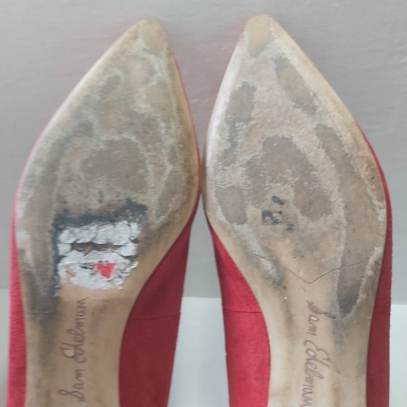 SAM EDELMAN | Women's 'Rae' Red Suede Pointed Toe Flats Red Size 6.5 - Picture 8 of 14